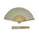 image 4 of Ivory Paper Foldable Hand Held Bamboo Wooden Fan by Parev