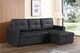 image 1 of Milano 3 Seater L Shape Pullout Sofa Bed with Deep Storage Compartment & Reversible Chaise | Black | 1