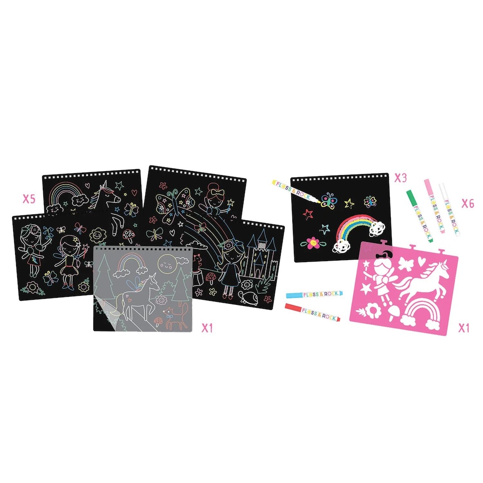image 1 of Wipeable Chalk Board Sketchbook - Rainbow Fairy