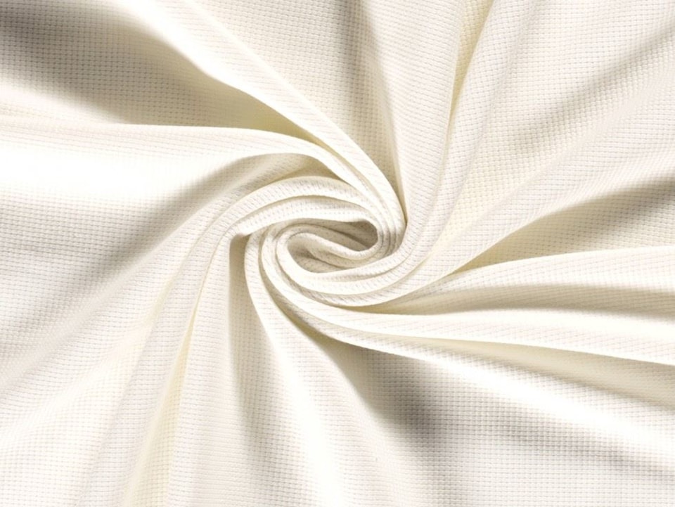 Minerva Core Range Cream Mini Waffle Textured Stretch Knit Fabric for Dressmaking, 150cm / 59" Wide - per metre