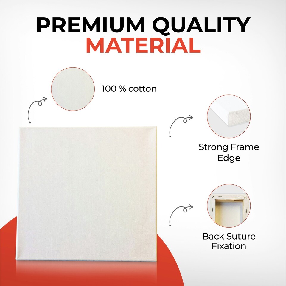 image 1 of Pack of 5 Stretched Mini Canvas Wooden Frames 280gsm 20x30cm