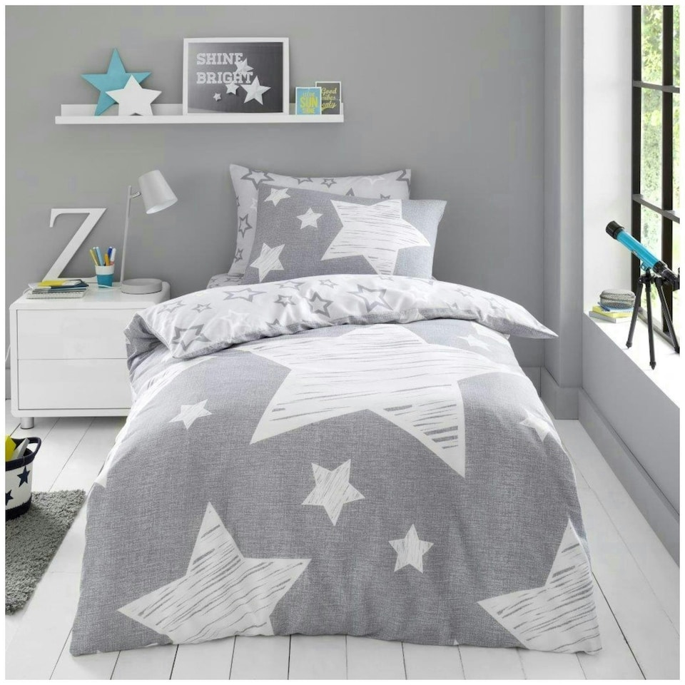 image 1 of VELVETIO Superstar Duvet Cover Set Soft Polycotton Reversible Kids Beddings Pink | Blush Pink | Double