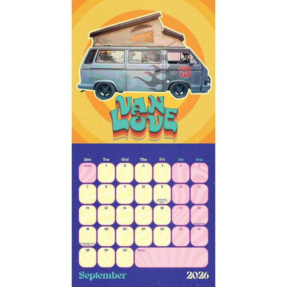 image 1 of VW CAMPERVAN 2026 SQUARE CALENDAR