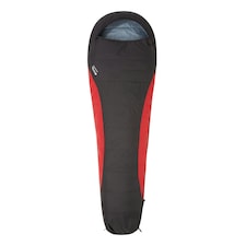 Mountain Warehouse Lightweight Winter Mummy Sleeping Bag - Red/Black - One Size