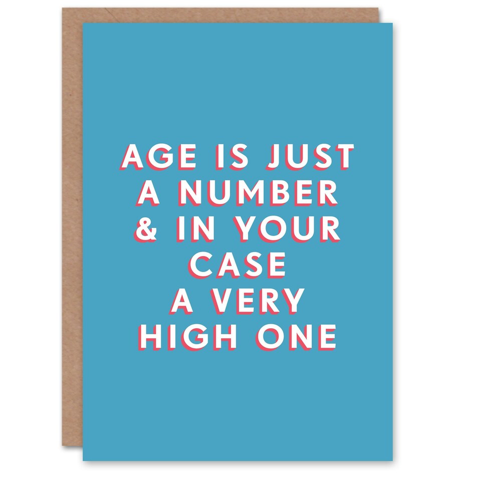image 1 of Age Just a High Number Him Dad Brother Grandad Fun Birthday Card