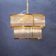 image 3 of Interiors by Premier 2 Tier Gold Finish Glass Chandelier, Modern Drum Style Glass Rod Chandelier With Warm Ambient Light Gold