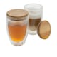 image 3 of XD Collection Double Wall 350ml Bamboo Glass (Pack of 2) - Transparent - One Size