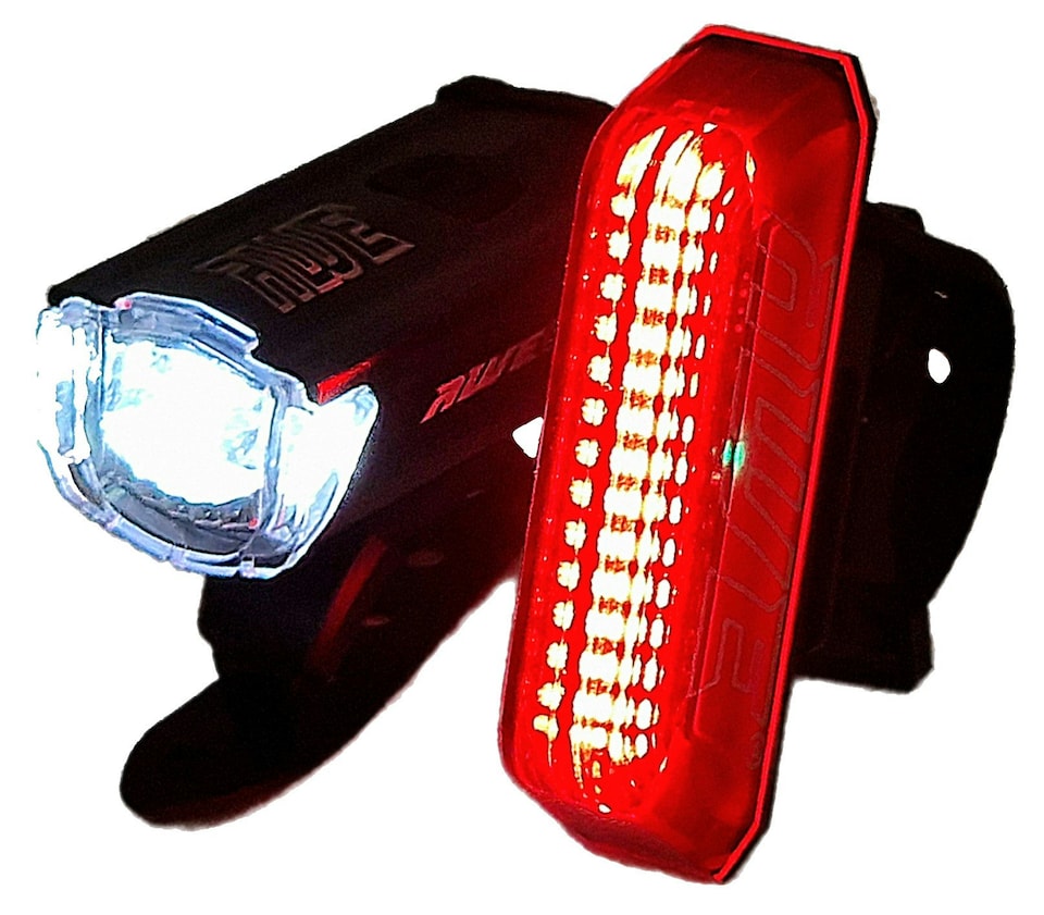 image 1 of AWE AWEBright 340 Lumens EXTREMELY BRIGHT USB Rechargeable Bike Light Set