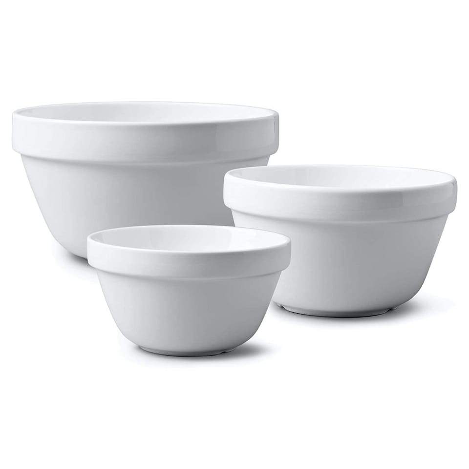 image 1 of Wm Bartleet & Sons Porcelain Pudding Basin, Set of 3 White