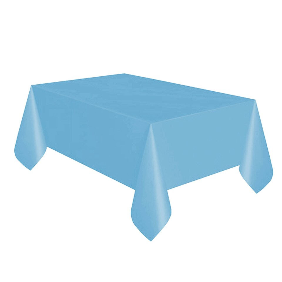 Unique Party Reusable Rectangular Plastic Tablecover (19 Colours) - Powder Blue - One Size