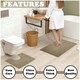 image 3 of VELVETIO Shiny Sparkling Bath Set Anti Slip Pedestal Mat Bathroom Rugs Brown | Natural