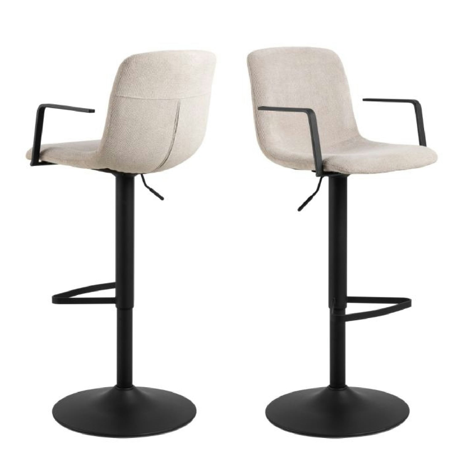 Mayfair Swivel Beige Bar Stool With Adjustable Height Function Set of 2