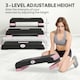 image 3 of HOMCOM Aerobic Step Three-Level Adjustable Exercise Stepper, Black and Pink