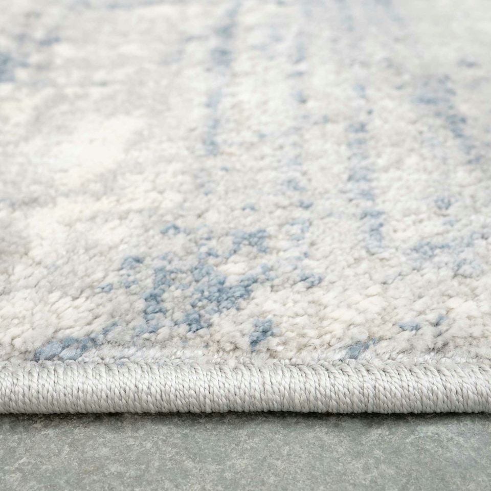 image 1 of KUKOON Silver Grey Distressed Abstract Living Room Area Rug 240cm x 330cm Grey