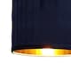 image 2 of Sundance - Navy Blue Velvet Pleated 25cm Lamp Shade with Gold Inner | Blue | Pleated navy velvet with gold cardboard inner detail | 1