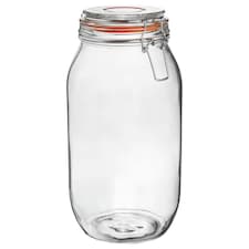 Argon Tableware Glass Storage Jar - 2 Litre - Orange Seal