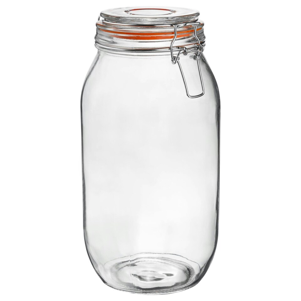 image 1 of Argon Tableware Glass Storage Jar - 2 Litre - Orange Seal
