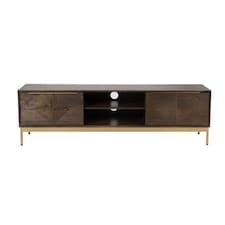 Zaine Carving TV Unit - Mango Wood - L40 x W160 x H46 cm - Dark Finish