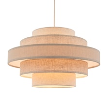 Five Tier Pendant Lighting Shade with Natural Oatmeal and Beige Linen | Cream | Beige | 1