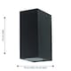 image 5 of Set of 2 Falmouth - Black Up Down Outdoor IP44 Wall Lights | Black | Clear | 2