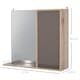 image 5 of HOMCOM Bathroom Mirror Cabinet, Wall-Mounted Bathroom Cabinet with Mirror and Adjustable Inner Shelf,  57L x 14.2W x49.2H cm