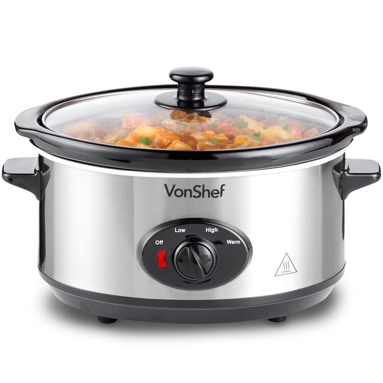 Vonshef Slow Cooker 3.5L With Removable Dish & Glass Lid