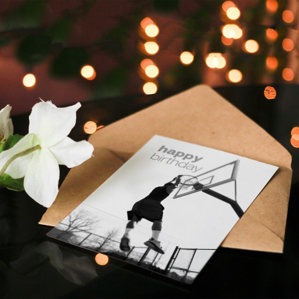image 1 of Happy Birthday Basketball Hoop Slam Dunk Sport Birthday Card