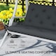 image 9 of Outsunny 3 Seater Garden Bench Cushion Outdoor Seat Pad with Ties Grey | Dark Grey | 3 Seater