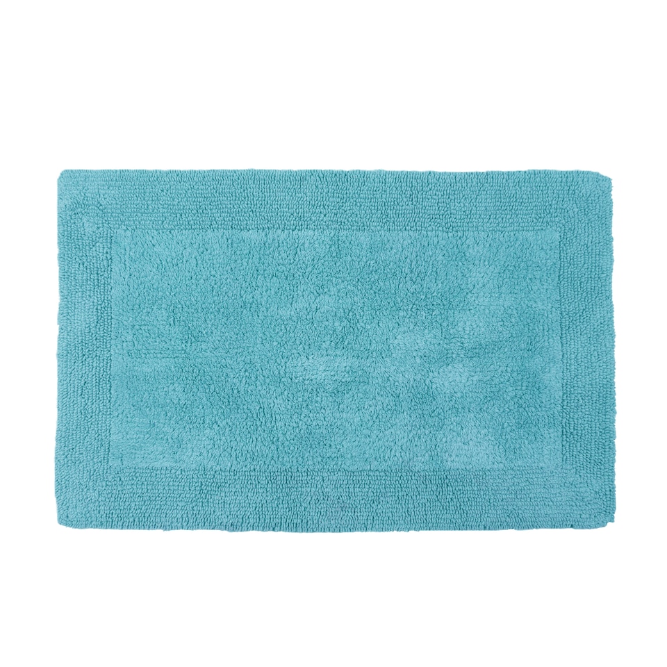 image 1 of Heavyweight Reversible Bath Mat Rug 53 x 85cm - Turquoise
