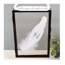 Our Angel In Memory of Real feather Floating Picture Frame. Memorial