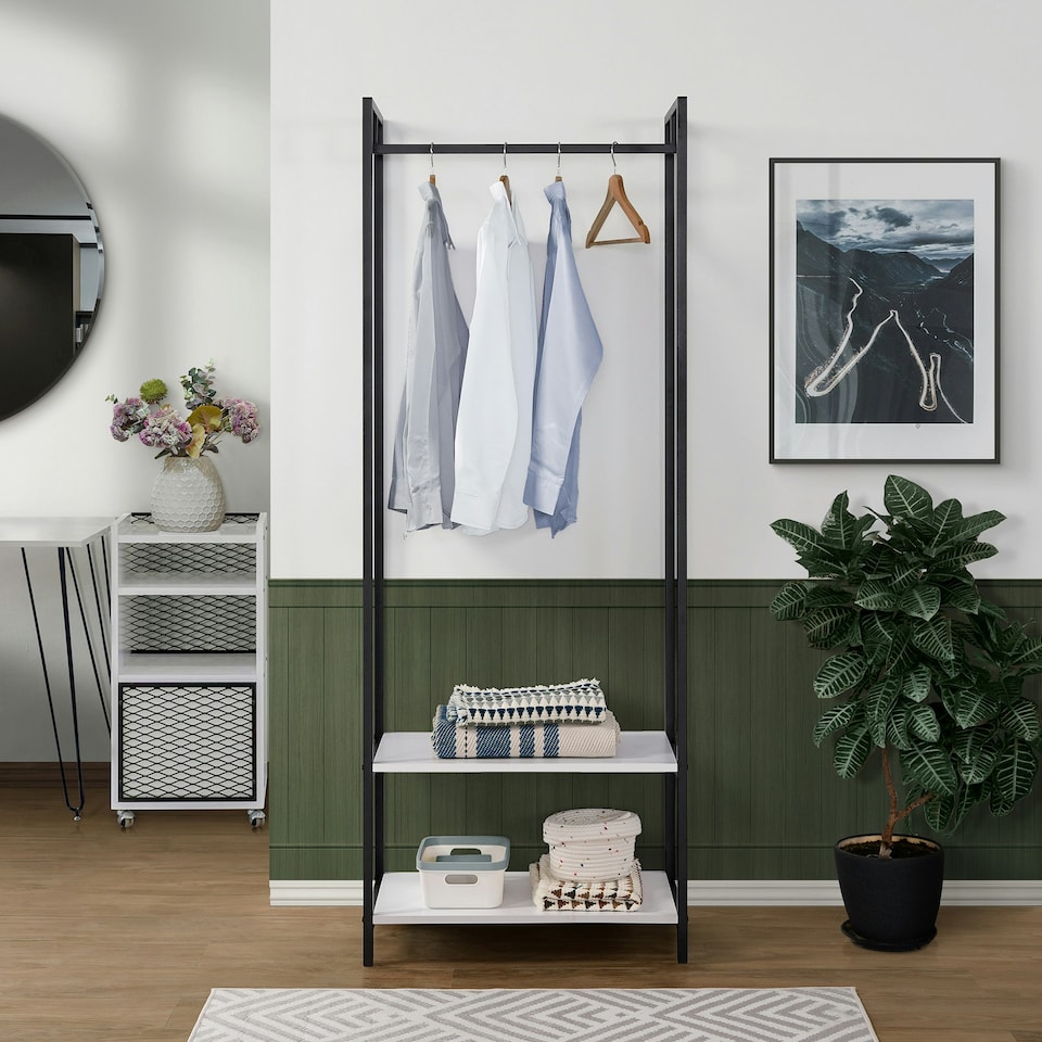 image 1 of Scala Open Wardrobe with 2 Shelves White