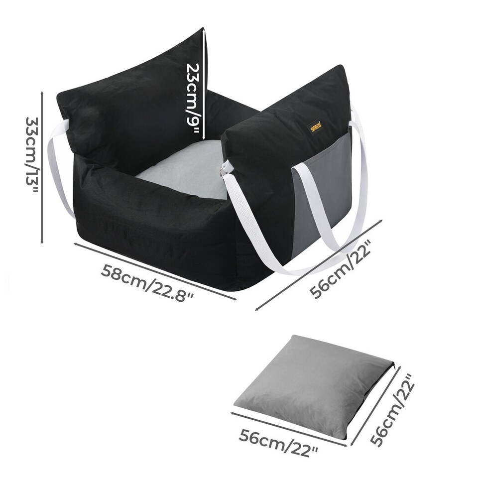 image 1 of Skylos Dog Car Seat Travel Bed Carrier Portable Pet Booster Seat Washable