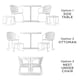 image 3 of Patio Bistro Set with Ottomans Steel White, 5 pieces