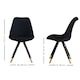 image 7 of Set of 4 Sofia Ergonomic Modern Dining Chairs Upholstered in Velvet, Metal Legs with Gold End Tips | Black