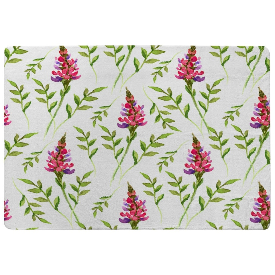 image 1 of Pink & Green Leaves (Rug) Green | Medium: 80x150cm