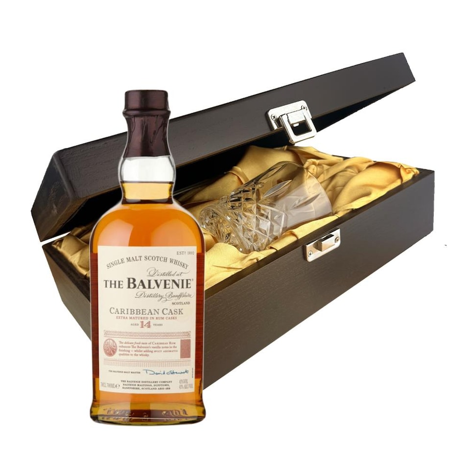 image 1 of Balvenie Caribbean Cask 14 Year Old Whisky In Luxury Box With Crystal Glass Tumbler 70cl 43 abv