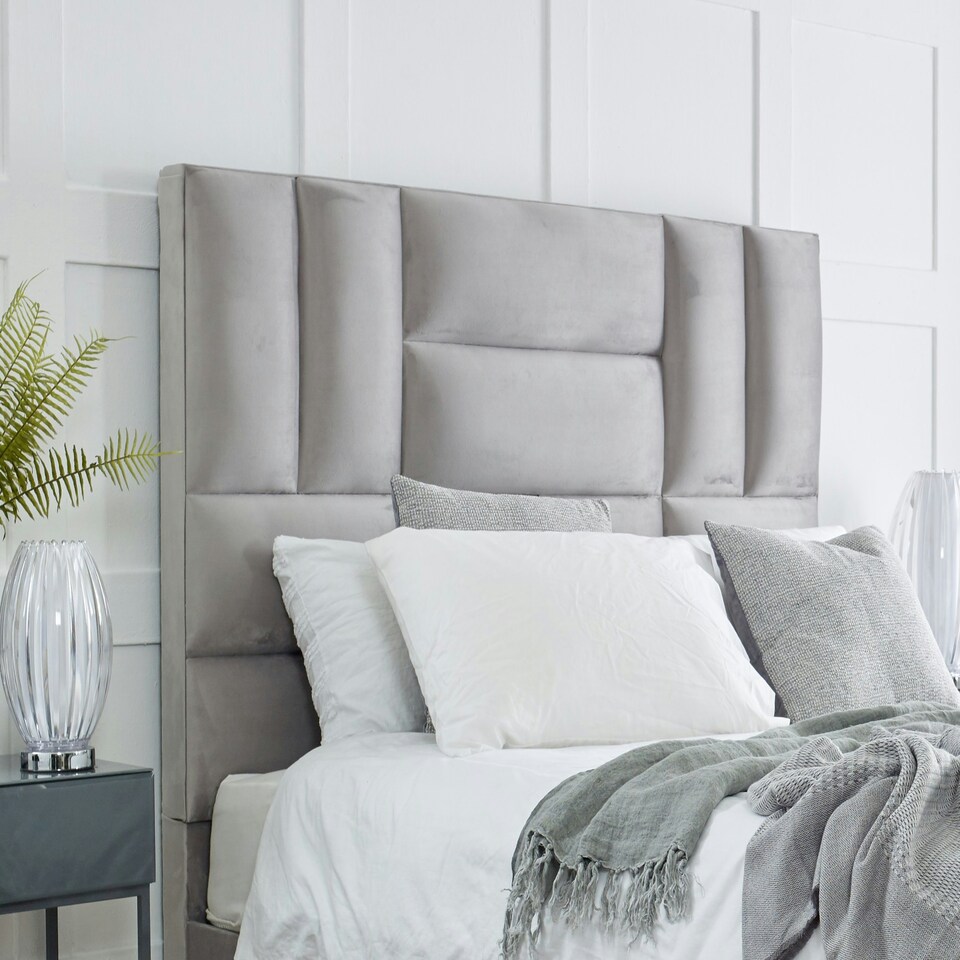 image 1 of Ofsted Plush Superking Bed Frame - Silver