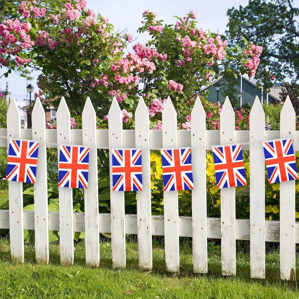 image 1 of Union Jack Flag Party Bunting 10m with 20 Square Flags
