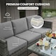 image 4 of Alivio 8-Seater Rattan Garden Furniture Set, Luxury PE Rattan Sofa with Gas Fire Pit Table & Cushions | Grey