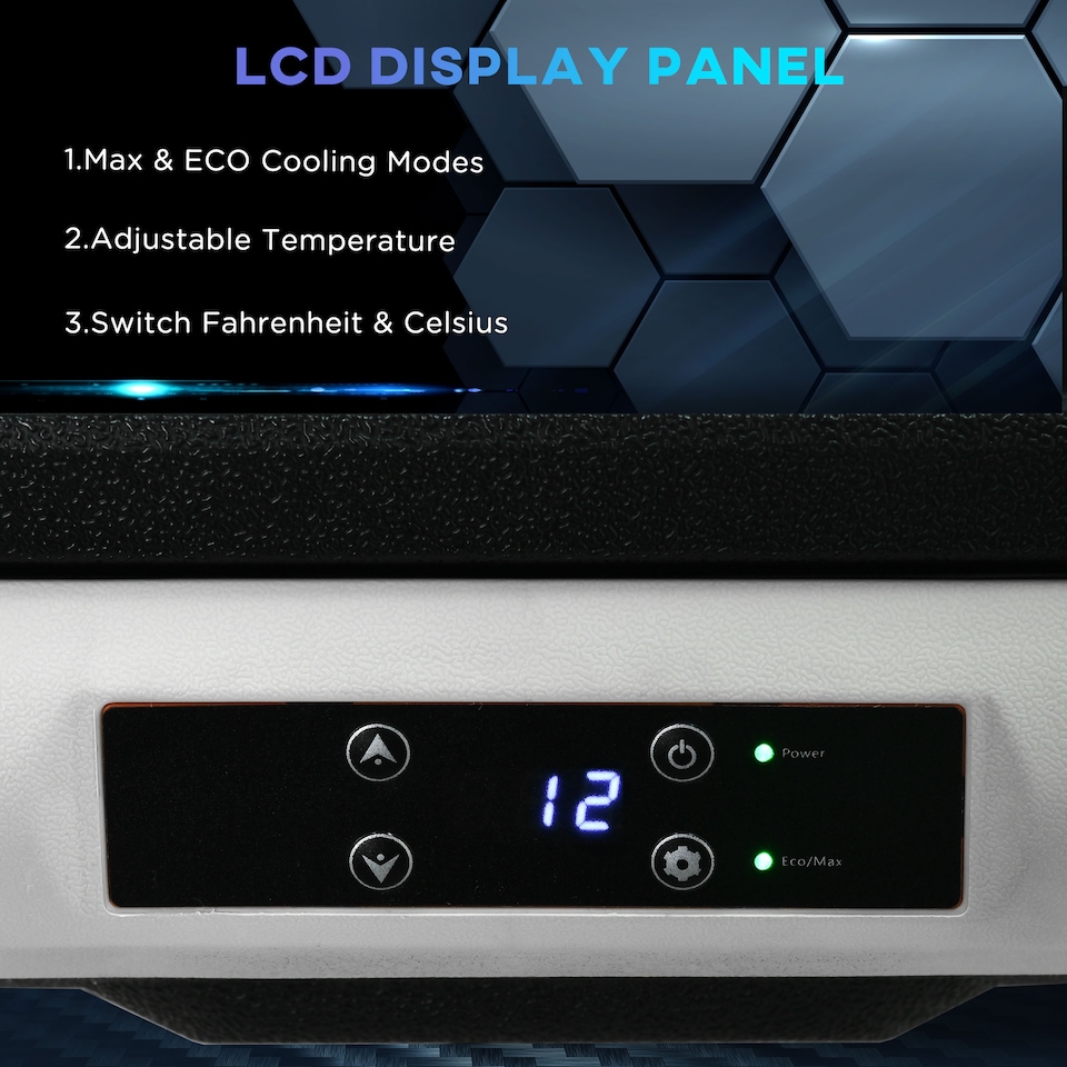 image 1 of Outsunny 30L Car Refrigerator 12V Portable Freezer for Camping, Grey