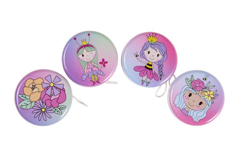 image 1 of Pack of 12 Metal Yo-Yo Princess Theme Return Tops