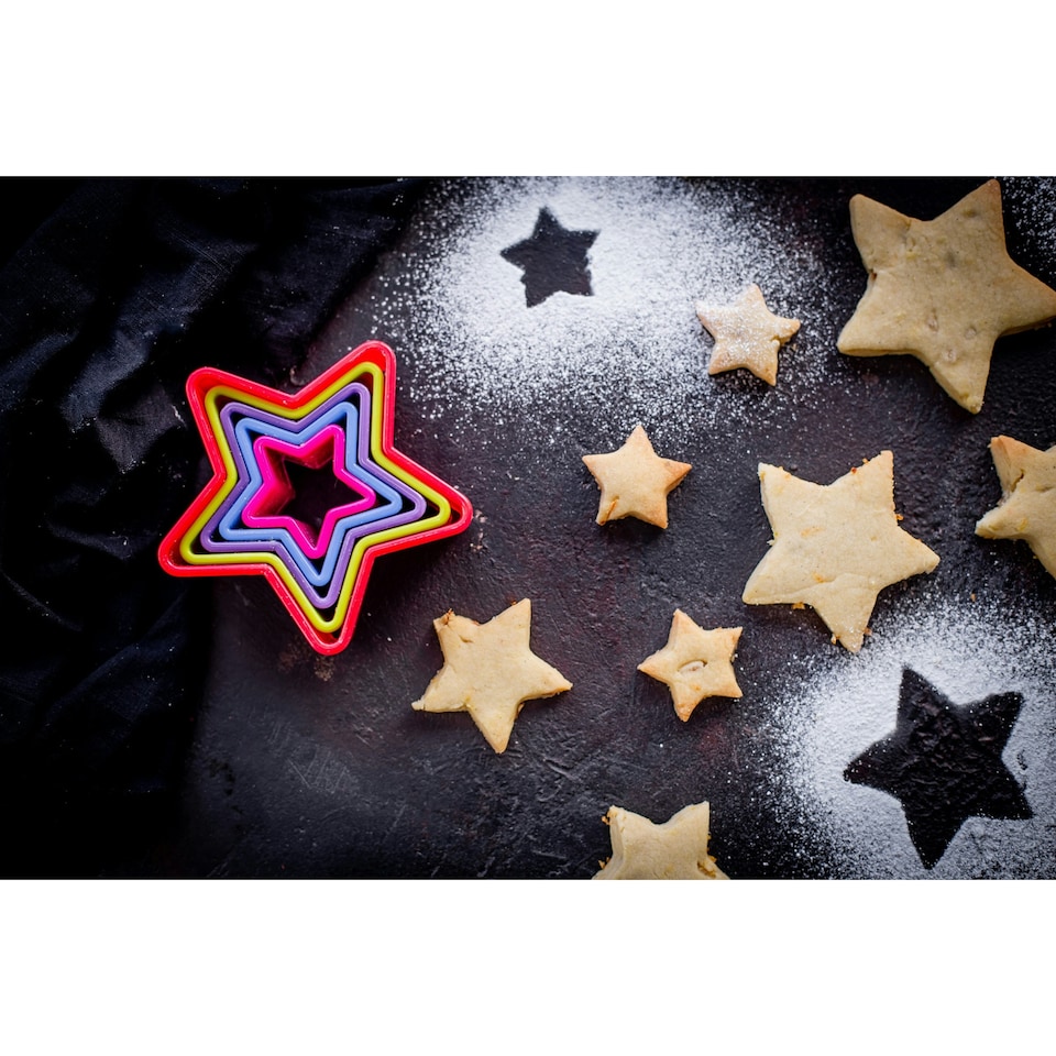 image 1 of Colourworks Star Shaped Cookie Cutters Set of 5