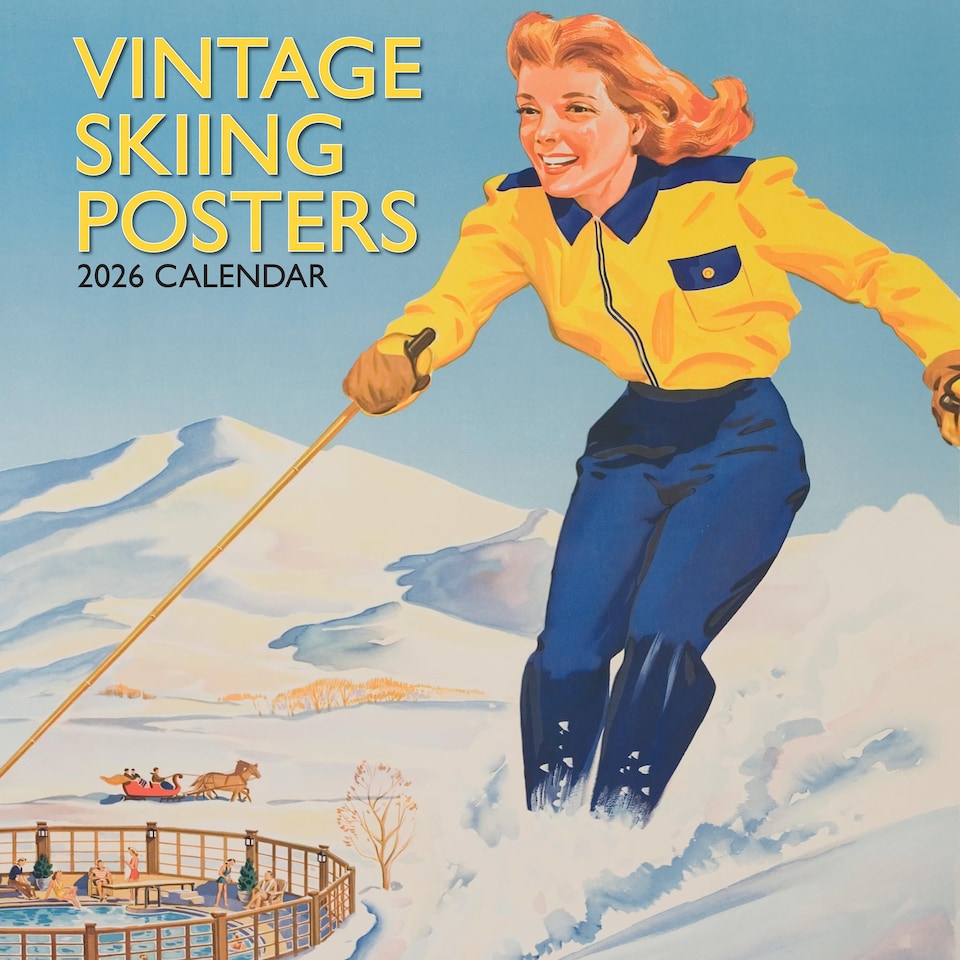 2026 Square Wall Calendar - Vintage Skiing Posters