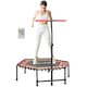 image 1 of SPORTNOW 45" Fitness Trampoline with Adjustable Handle, LED Lights, Pink