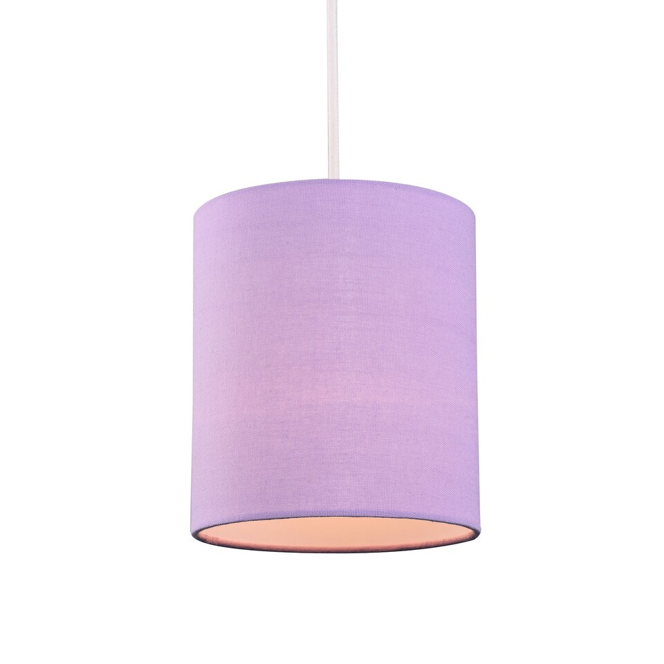 image 1 of Contemporary and Elegant Soft Lilac Linen Fabric 18cm High Cylinder Lamp Shade | Purple