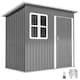 image 1 of Outsunny 7 x 4ft Galvanised Steel Garden Shed with Foundation Kit, Grey 