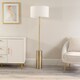 image 2 of ValueLights Lexy Antique Brass Dimmable Floor Lamp White Shade | White