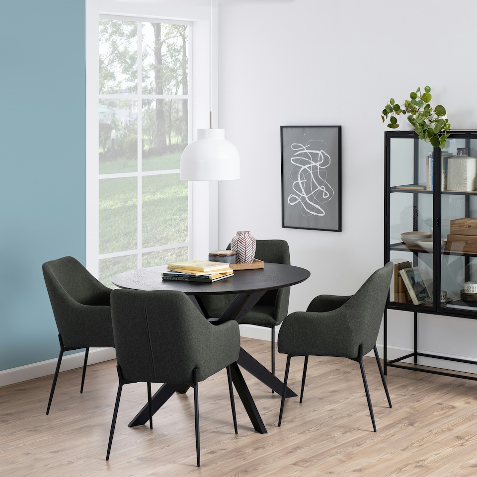 image 1 of I_Duncan Round Coffee Tablein Black 105x75cm
