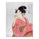 image 1 of Woman With Glass Pipe Portrait Vintage Wall Art Print Kitagawa 12x16"