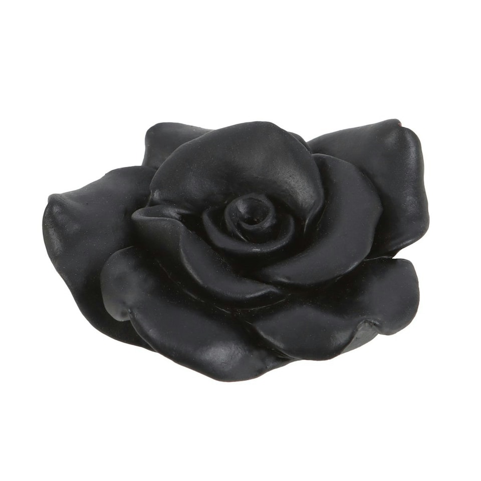 image 1 of Something Different Resin Rose Incense Stick Holder - Black - One Size